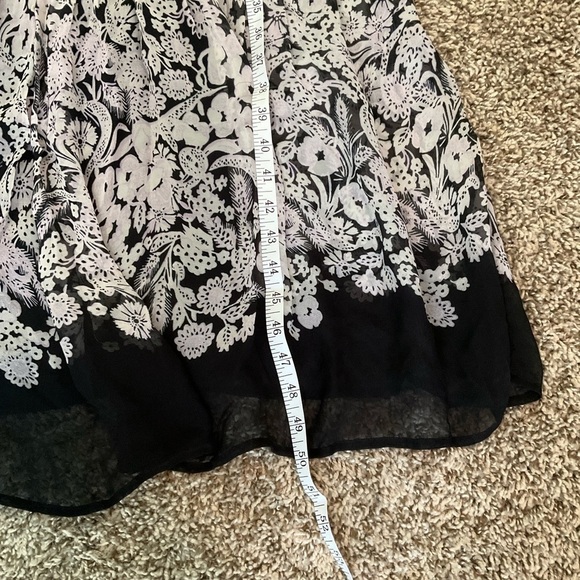 Anthropologie Squareneck Smocked Puff Sleeve Midi Dress Sz M Black White Cottage - Picture 16 of 16